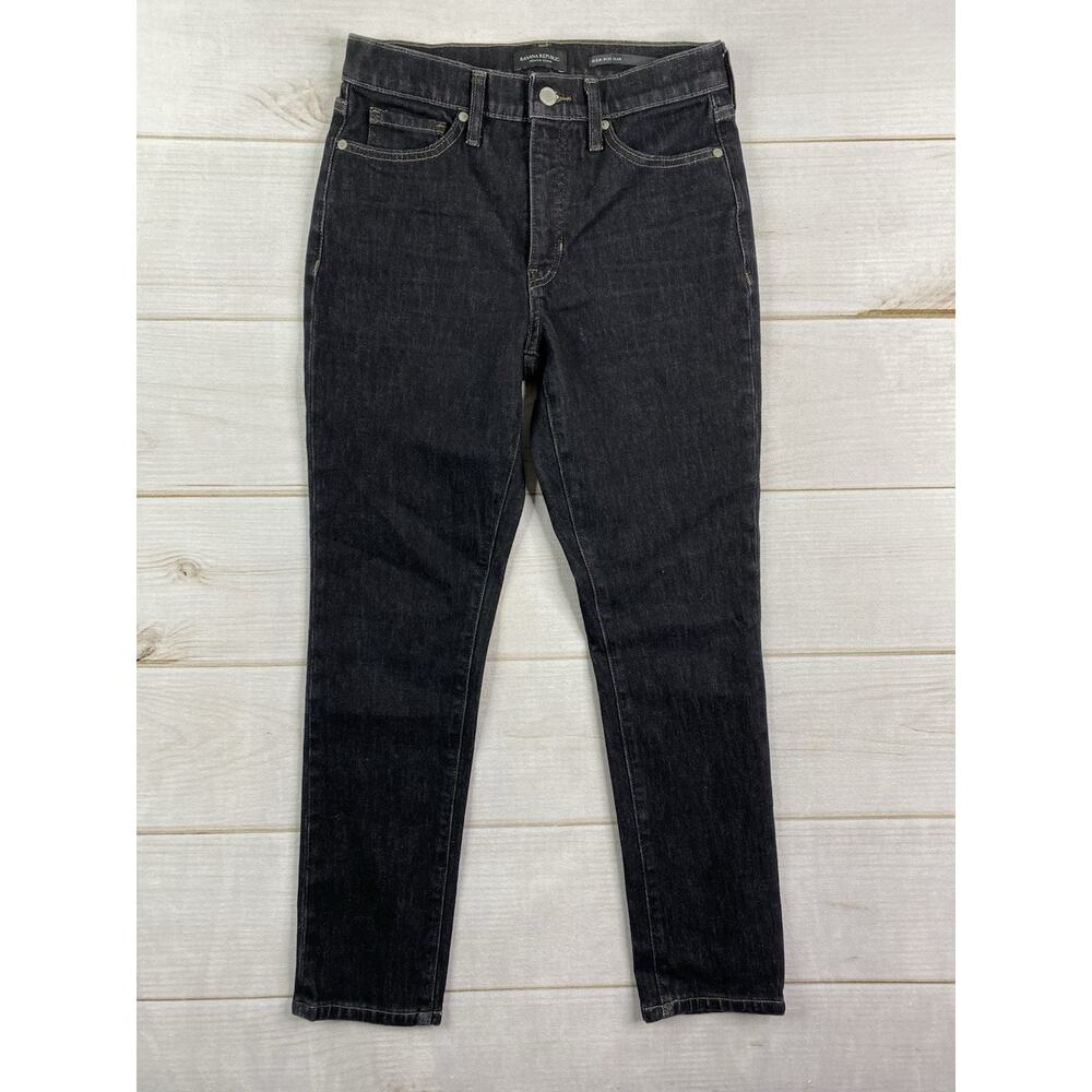 Banana Republic Jeans Womens 27 Black High Rise Slim Fit Stretch Denim Ankle